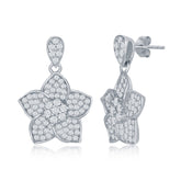 Sterling Silver CZ Daffodil Earrings